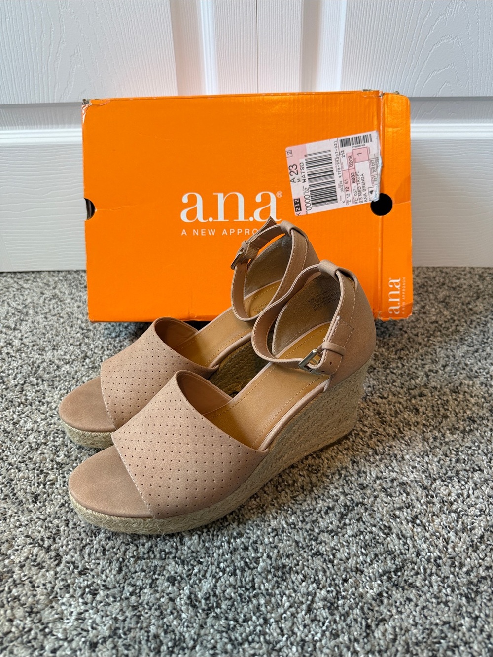 a.n.a Taupe Espadrille Wedge Sandals